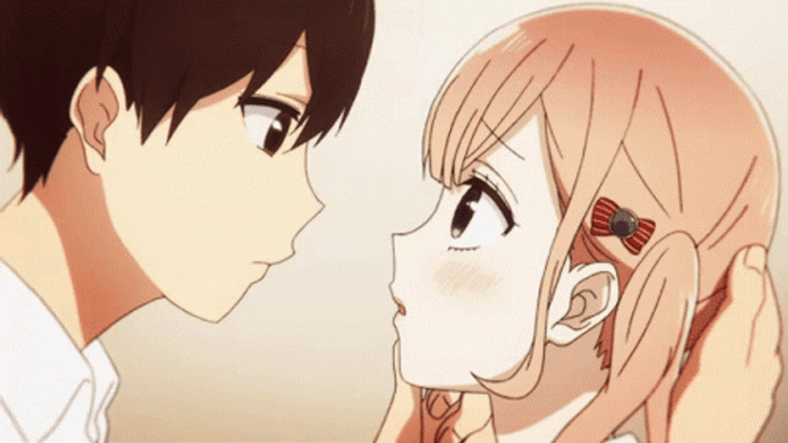 Anime Cheek Kiss GIFs